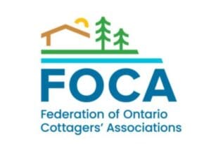 FOCA logo showing icon of lake cottage and trees