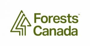 Forests Canada logo green font and tree icons
